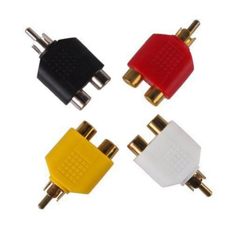 Cheap 8pcs/set RCA Splitter Y-shaped 1 Male To 2 Female Plug-and-play AV Audio Video Plug Converter Cable Adapter | Электроника