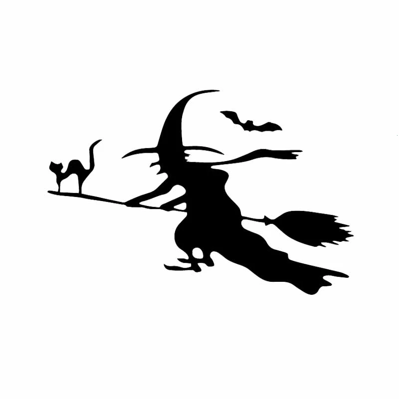 

Witch Riding a broom magic Car Sticker Decal Rear Windshield Rood Decor Removable AL373
