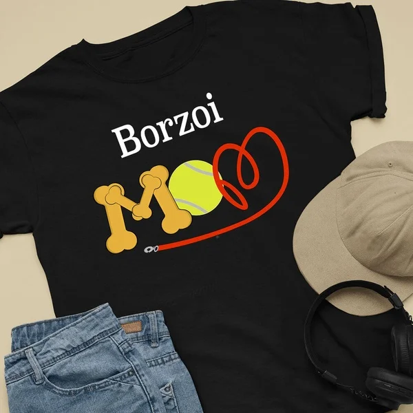

Borzoi Dog Mom and Dad Comfy Cute Dog Lover T-Shirt