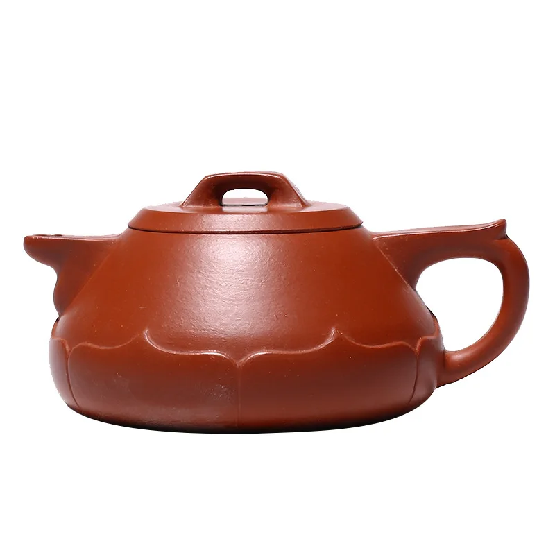 

Zisha teapot Yixing raw mineral vermilion clay sketch monk ladle Teapot Set