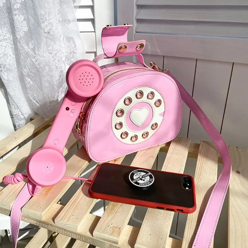 

Women's Bag Ladies 3D Telephone Shaped Crossbody PU Leather Shoulder Bag Tote Purse Handbag Shopping Street School Satchel