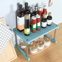 kitchen cabinet counter shelf organizer expandable stackable spice rack for dish sauce