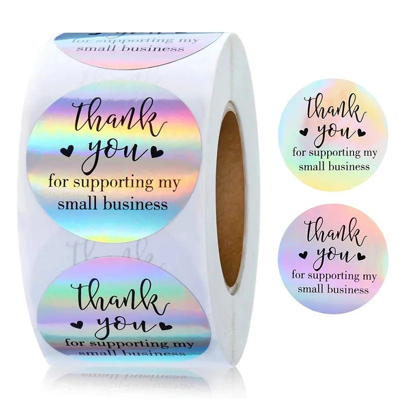 500 шт./рулон Спасибо наклейки подарочная упаковка коммерческая декоративные