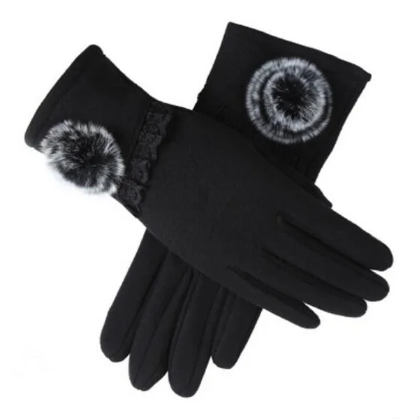 G146 022 black VIIANLES/кружевные кашемировые перчатки, женские модные теплые зимние теплые перчатки, лыжные ветрозащитные защита для рук, удобные перчатки - Color: G146 022 black