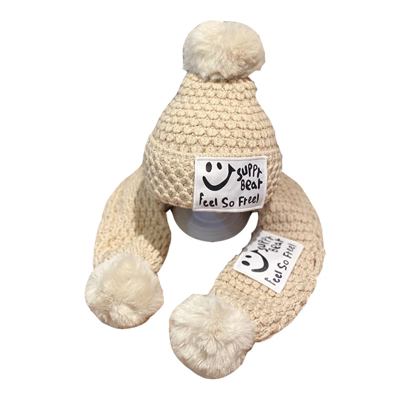 

Baby hat scarf two-piece autumn and winter boy's woolen hat Korean girl cute to keep warm