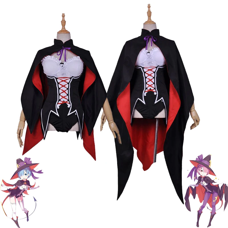 

Anime Re: Life in a different world from zero Rem and Ram Cosplay Costume Women Fancy Little Devil Outfits Halloween Uniforms