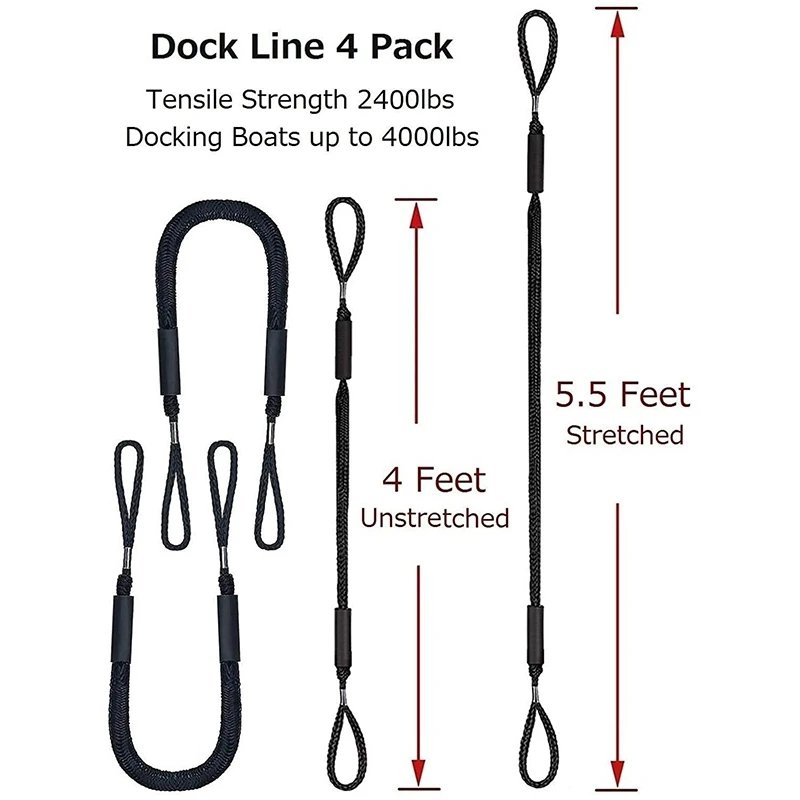 4 шт. канаты для лодок док-станция причаливающая веревка аксессуары дрейфующих