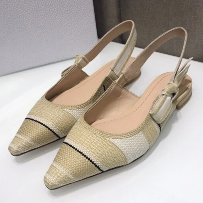 

Elegant Luxury Point Toe Sandals Summer Brand Design High Heel Women Shoes New Fashion Slip-On Female Sandals Big Size 34-44