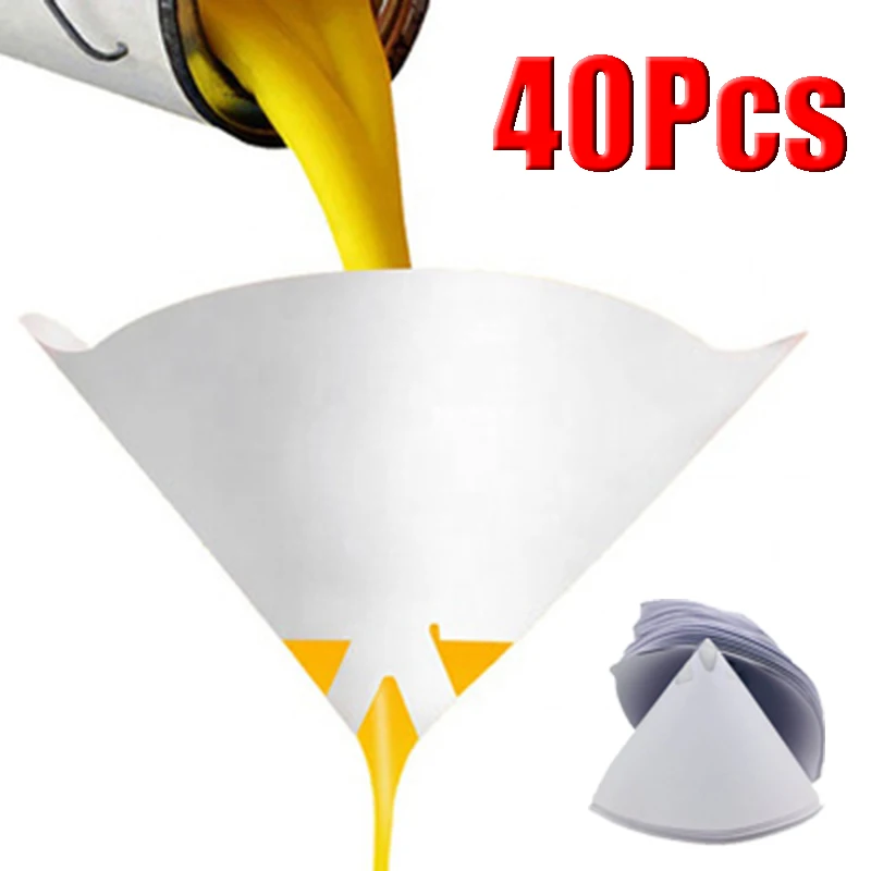

40Pcs Disposable Mesh Paper Paint Filter Purifying Straining Funnel Paint Spray Mesh Conical Nylon Micron Paper Strainer Funnel