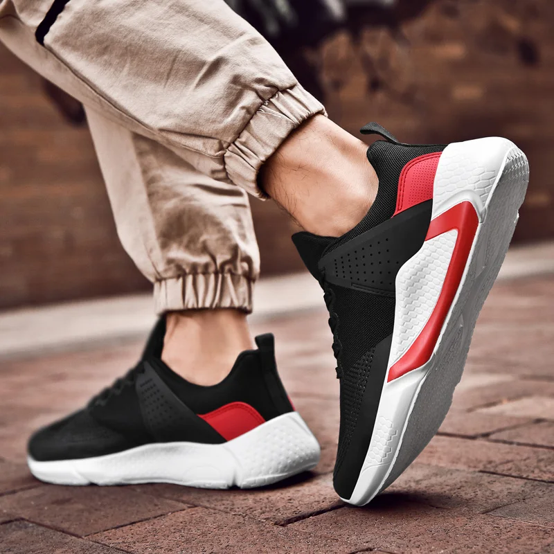 

Sneakers 2020 White Sneakers Men Casual Shoes For Solid Fashion Knitting Leisure Black Fashionable Sports Zapatos Casuales