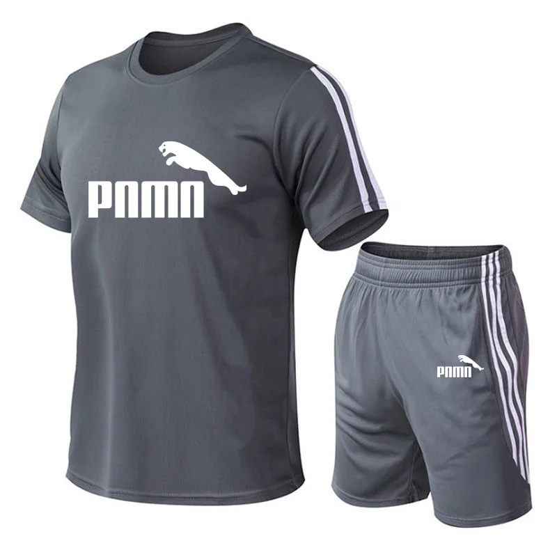 

2021 Summer men'S tracksuit,sport breathable fashion casual jogging t-shirt + men's shorts Men's clothing suit