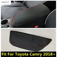 lapetus fit for toyota camry 2018 2022 black center console seat armrest box protection pad molding cover kit trim pu leather