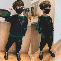 new fashion spring summer kids clothes suit boys sweatshirts pants 2pcsset kids teenage top sport childrens day gift formal