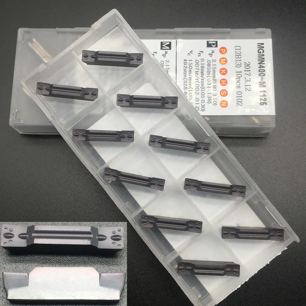 

10pcs MGMN400-M 1125 Slotted Cutting 4mm grooving inserts Carbide Blade MGMN400 Lathe Tool Tungsten Cutting Tools
