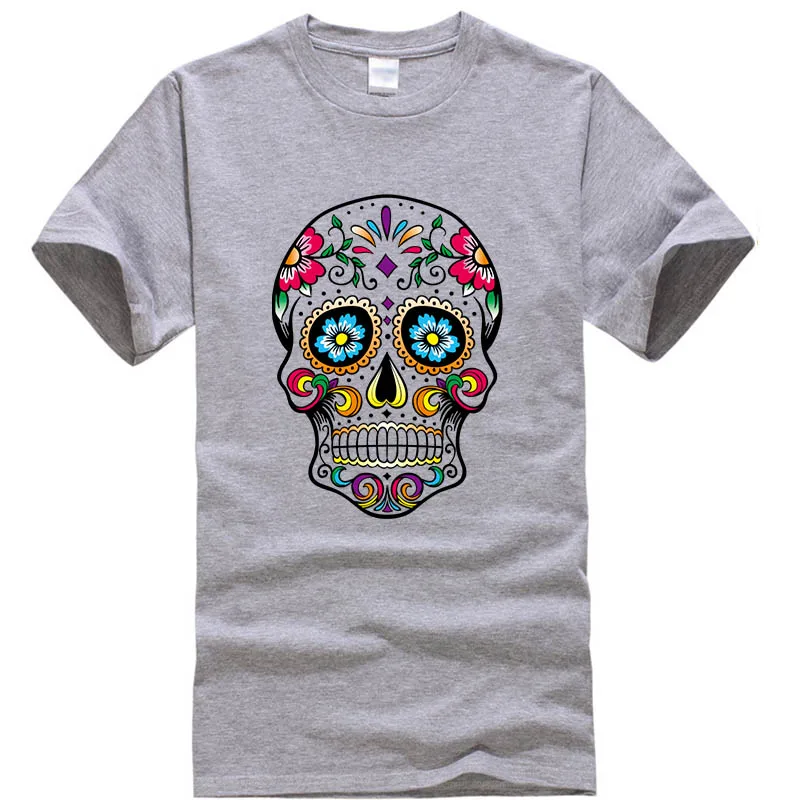 

New Skull Print Men's t-Shirt Youth High-Quality 100% Cotton t-Shirt Hip-Hop Fashion Street Style loose Casual Short-Sleeved Men