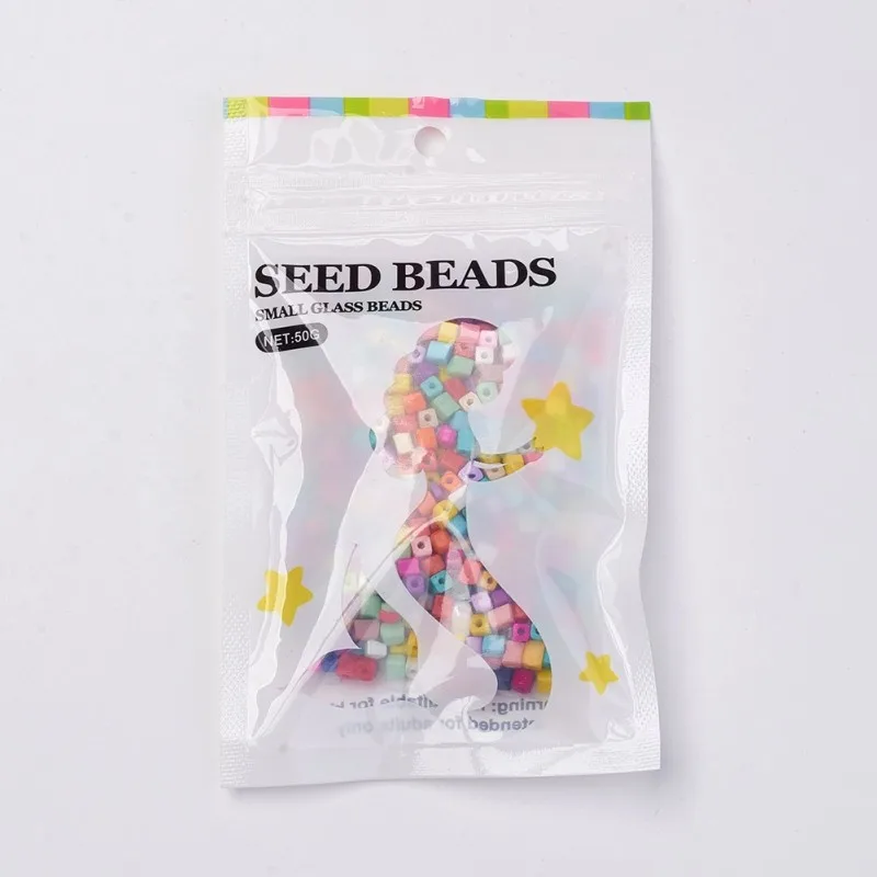 Кубические непрозрачные стеклянные бусины с круглым отверстием 500 мм около 6/0