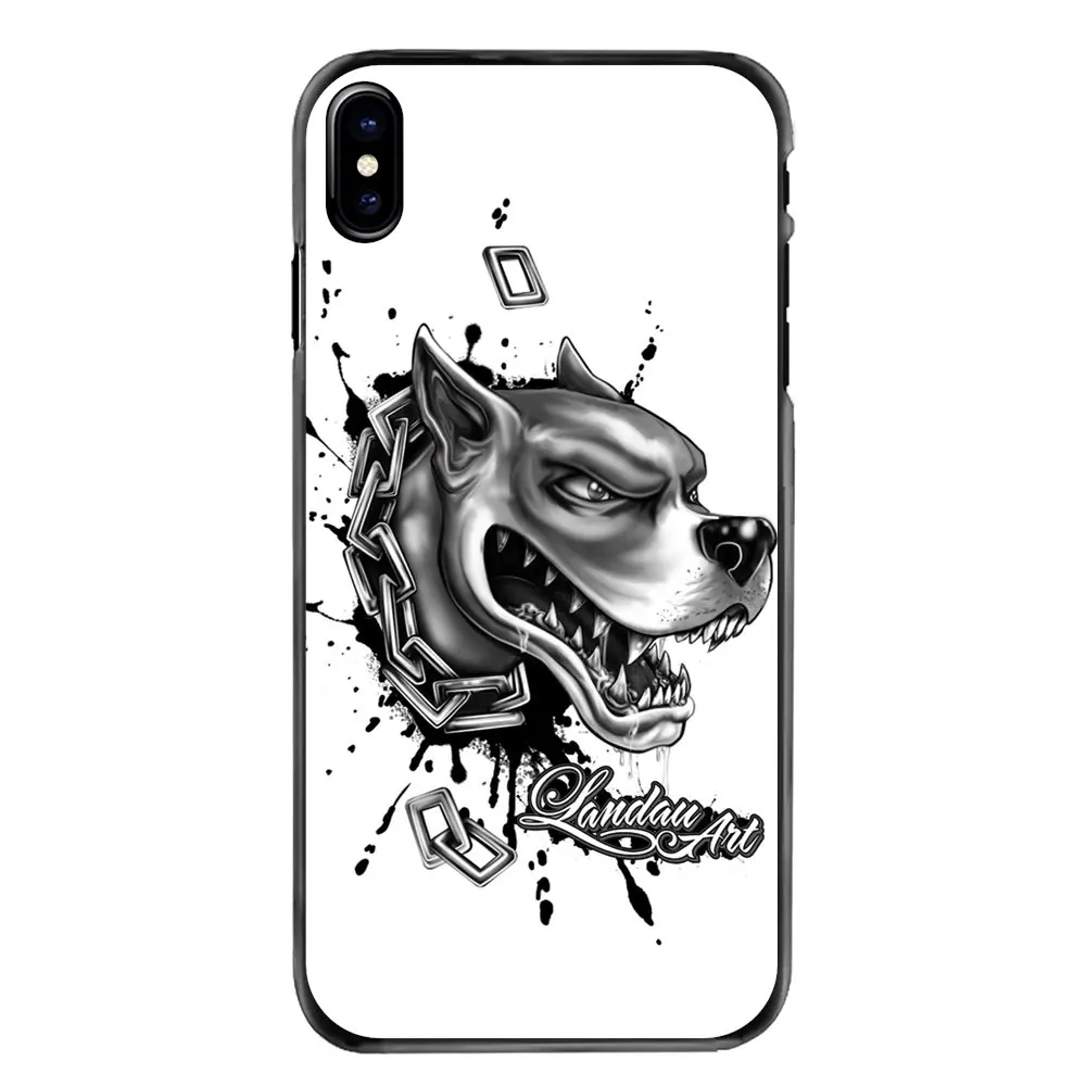 For Samsung Galaxy Note 2 3 4 5 S2 S3 S4 S5 MINI S6 S7 edge S9 S8 Plus Phone Bag Case Pit Bull Dog Pitbull Puppy Painting Animal |