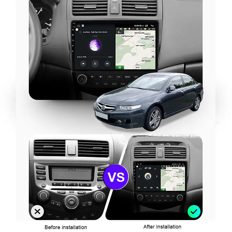 FUNROVER 6G + 128G Android10.0 DSP автомобильный Радио мультимедийный плеер для Honda Accord 7 2003-2007