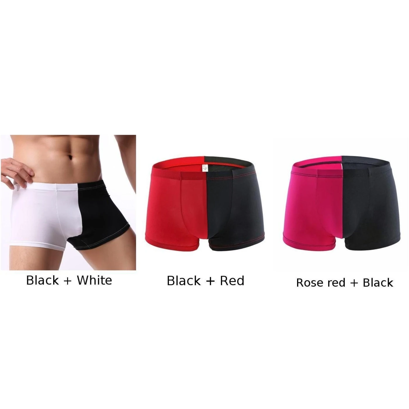 Fashion Patchwork Briefs Men Ultra-thin Breathable Boxer Seamless Underwear Color Matching |