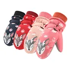 Детские зимние теплые перчатки с защитой от ветра для мальчиков и девочек лыжные велосипедные перчатки для альпинизма уличные водонепроницаемые Нескользящие кожаные