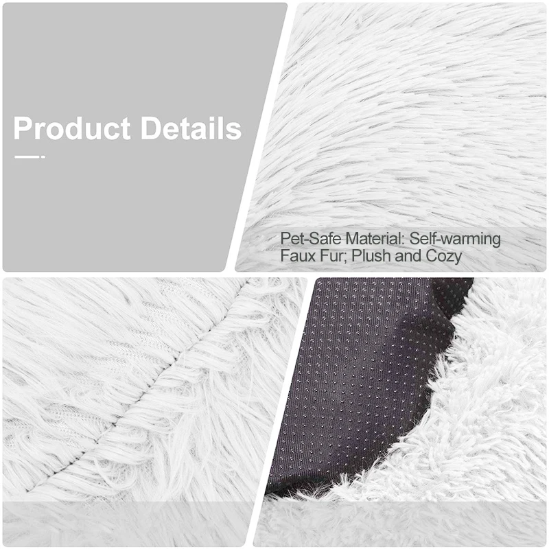 

Dog Bed Cat House Long Plush Pet Calming Beds Basket Kennel Round Cushion Cats Winter Warm Sleeping Bag Mat
