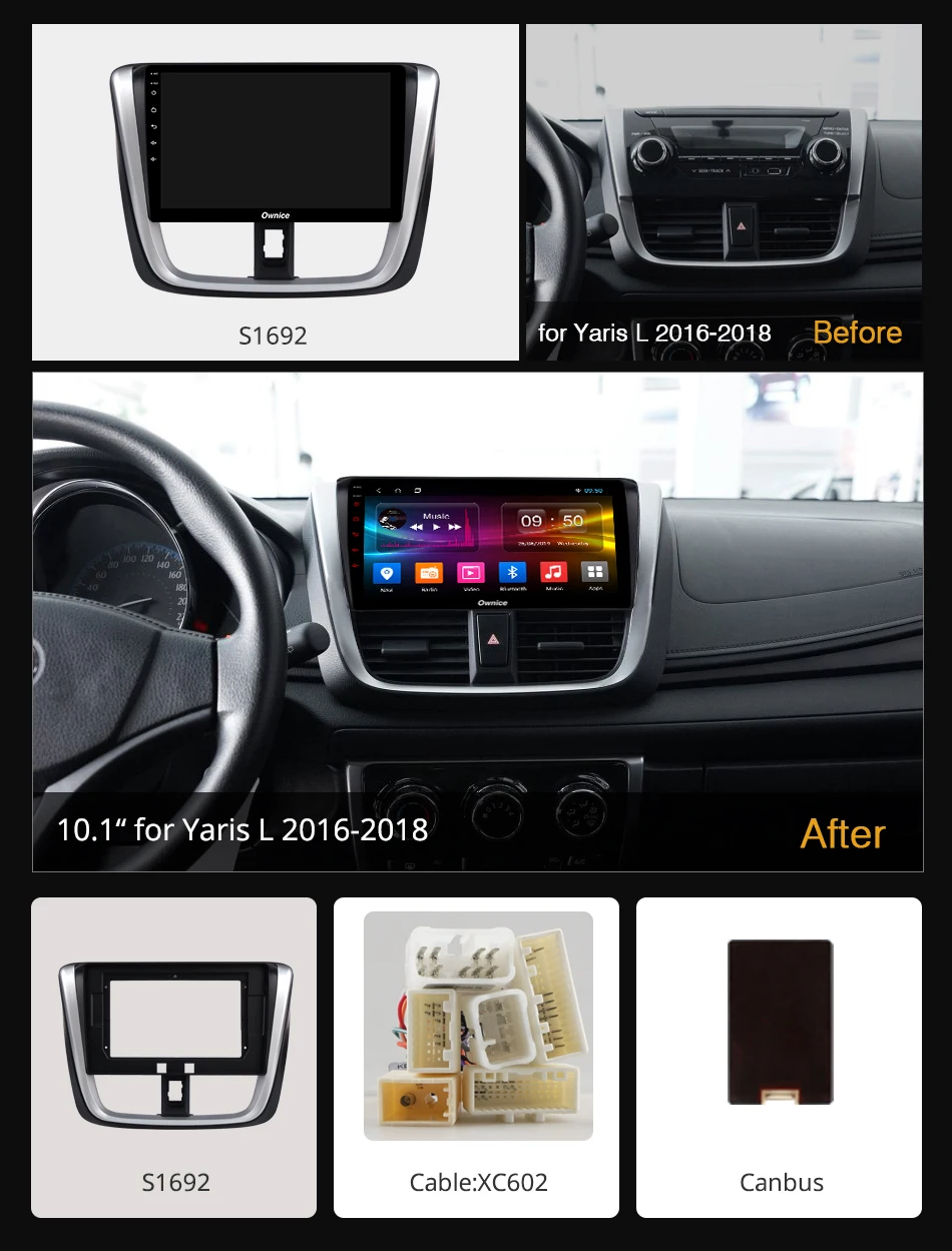 Ownice 360 панорама Android 9 0 автомобильный DVD головное устройство для Toyota Yaris L 2016 2018 k3 k5 k6