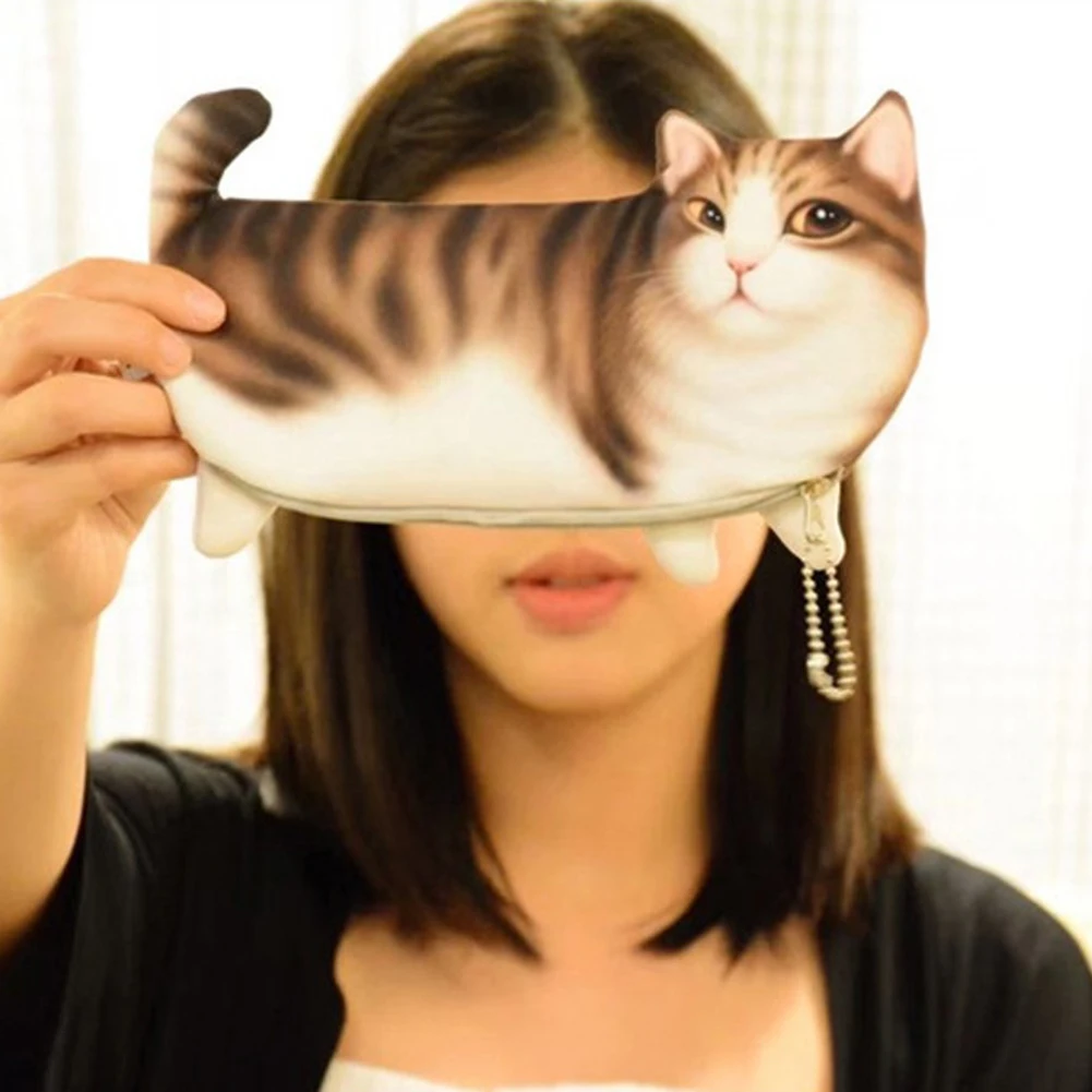 Новое милое портмоне кошка кошелек сумка для макияжа пенал чехол ключей женщин и