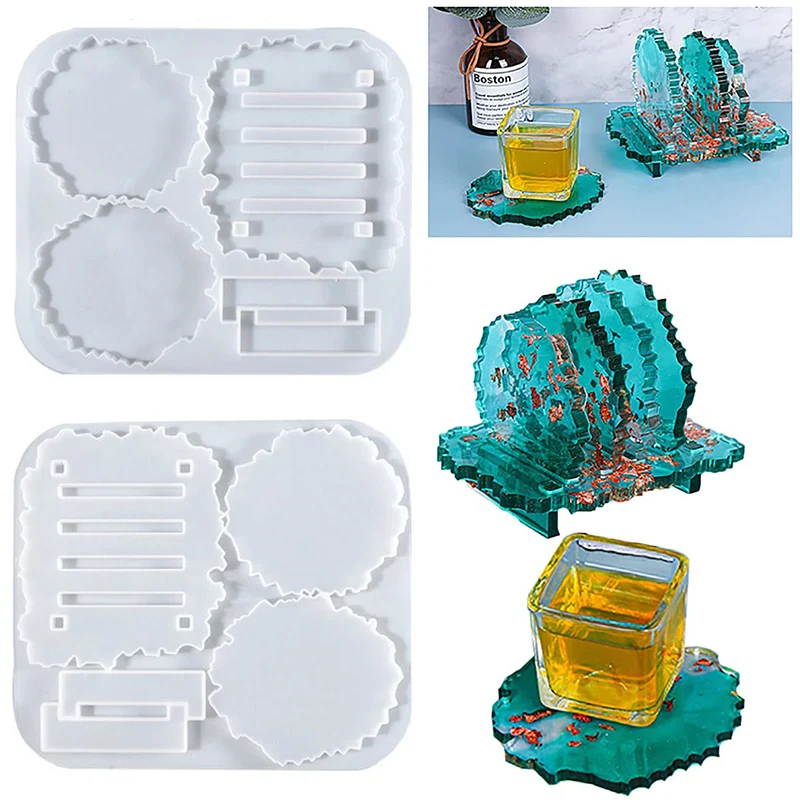 

Crystal Epoxy Resin Coaster Tray Molds Resin Molds Coaste Making Accessories Office Home Decoration