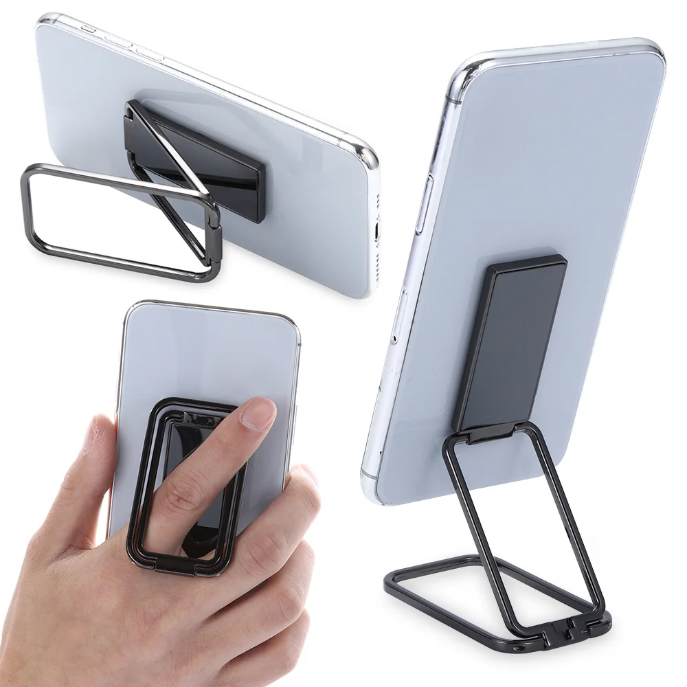 

Portable 360 Rotation Phone Back Holder Ultra Thin Foldable Stand Multi Angle Ultra Thin Adjustable Metal Finger Ring Kickstand
