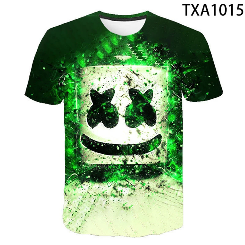 

New Summer Marshmello 3D T Shirt Men Women Children Casual Fashion Streetwear Boy Girl Kids Cool Printed T-shirt Tops Tee