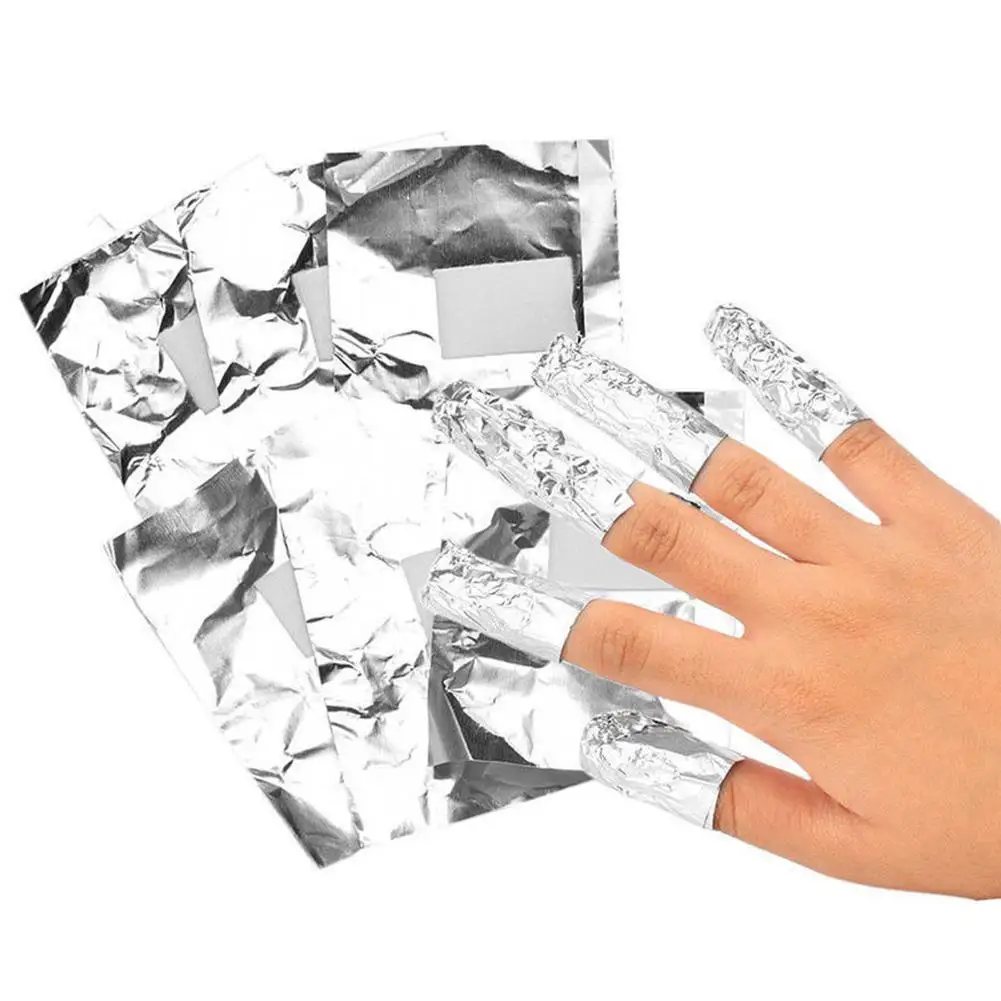 Фото 100 шт. алюминиевая фольга для снятия лака ногтей | Красота и здоровье