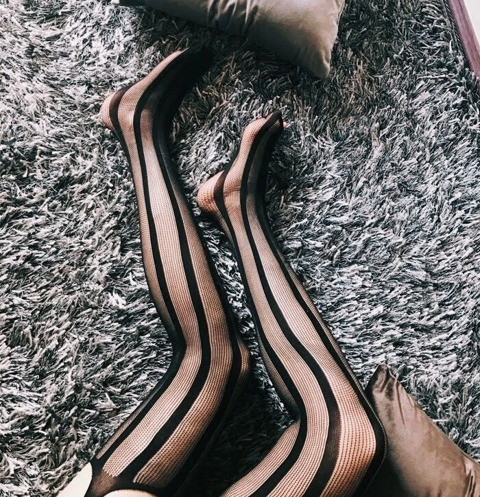 

WOMENGAGA Fashion Sexy Stripe Dark Line Beautiful Leg Net Socks Style Nightclub Hot Girl Hanging Socks Pantyhose ZU4R