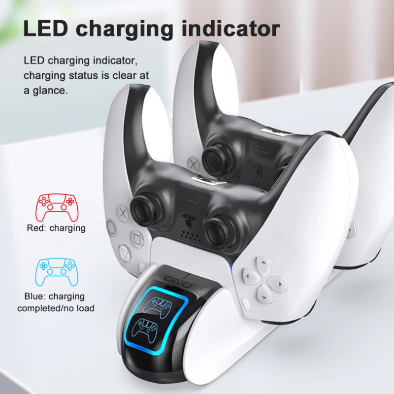 

USB Type-C Dual Fast Charger For PS5 Joystick Wireless Docking Station Stand Controller Charging Dock Work For PlayStation 5 PS5