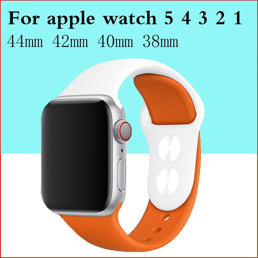 Спортивный ремешок для Apple watch 5 4 3 2 1 42 мм 38 iWatch 44 40 силиконовый часов ремень
