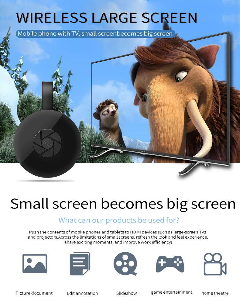 HDMI-compatible TV Stick Dongle 1080P Wifi Miracast AirPlay Adapter for Youtube Chromecast TV Turner TV Stick Android Mirror Box