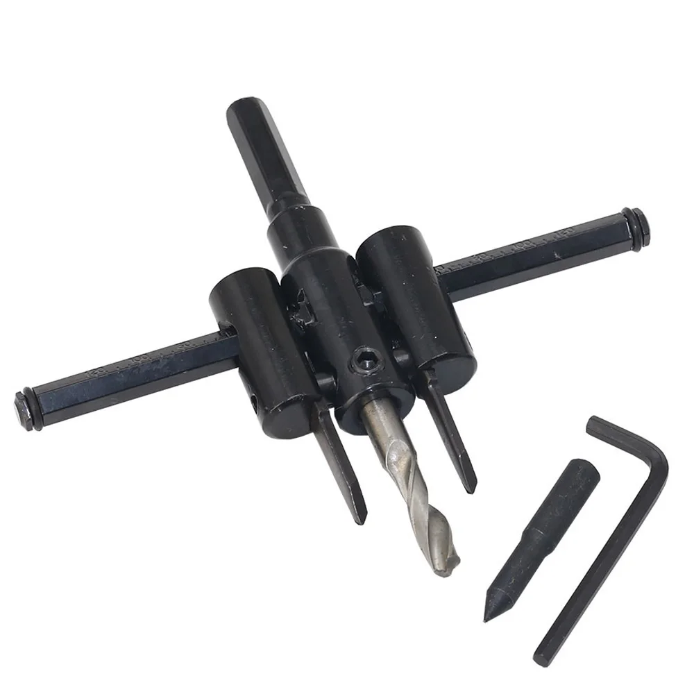 

30-120mm Adjustable Circle Hole Cutter Wood Drywall Drill Bit Saw Round Cutting Blade Aircraft Type DIY Drilling tool