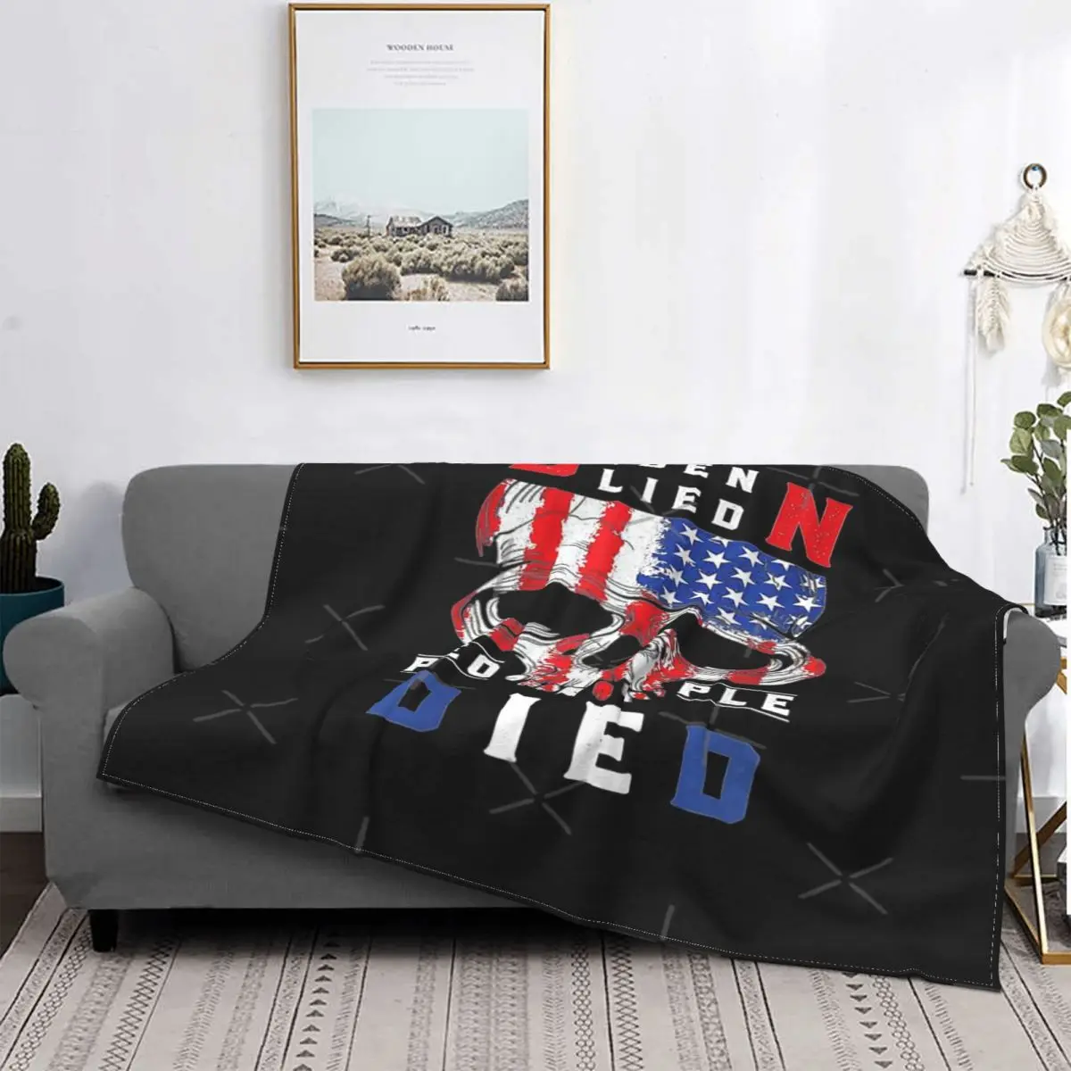 

Biden-Manta con capucha para cama, cubrecama a cuadros, edredones, funda para sofá, ropa de invierno