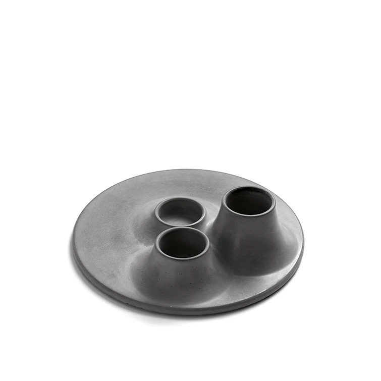 

European Style Candle Holder Round Gray Simple Nordic Candle Holder Rustic Decoration Kerzenhalter Home Decoretion WE50ZT