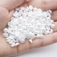 1000500pcs 2 5mm and mixed size white ab abs imitation half round pearls resin flatback beads for craft jewelry making p01