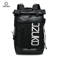 ozuko fashion men school backpack 15 6 inch laptop backpack for teenager casual student school bag waterproof travel mochila bag