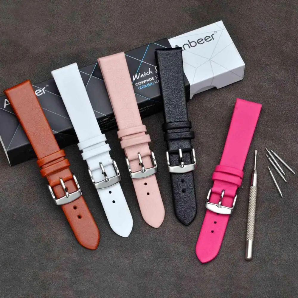 Anbeer Watch Strap for Women,14mm 16mm 18mm 20mm Watch Strap,Leather Bracelets