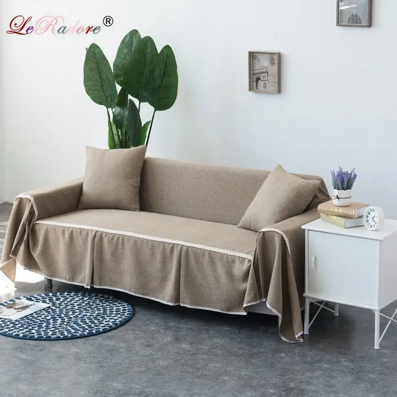 LeRadore современный европейский стиль твердые Чехлы для диванов льняная ткань