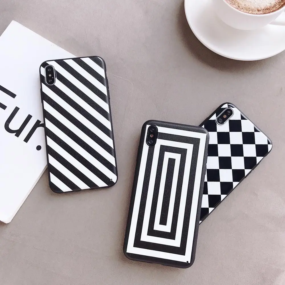 Модный жесткий чехол в горошек полоску для Xiaomi Mi CC 8 8SE 9 9E 9SE A3 Lite Белый Черный Новое