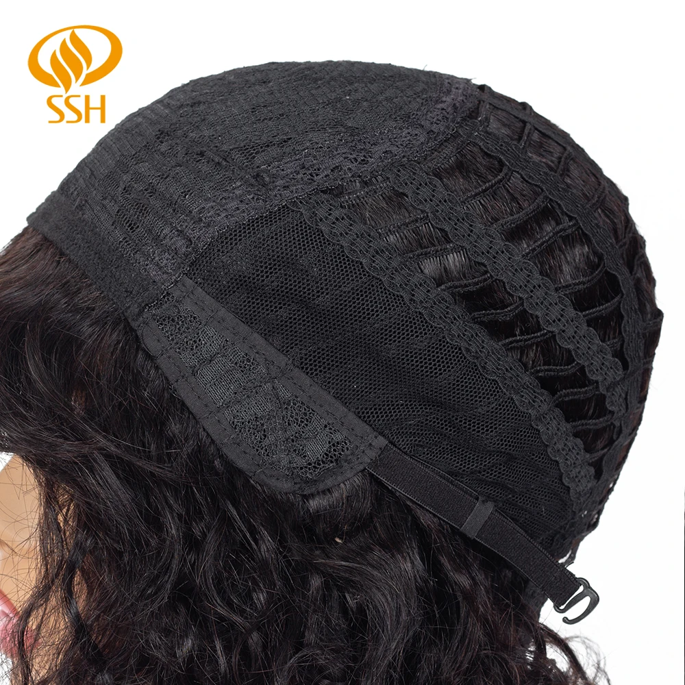 SSH парики из человеческих волос с волнистой кутикулой для черных женщин