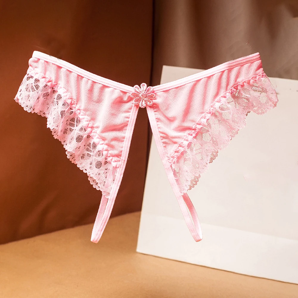 Сексуальные эротические стринги WENYUJH с открытой промежностью кружевные