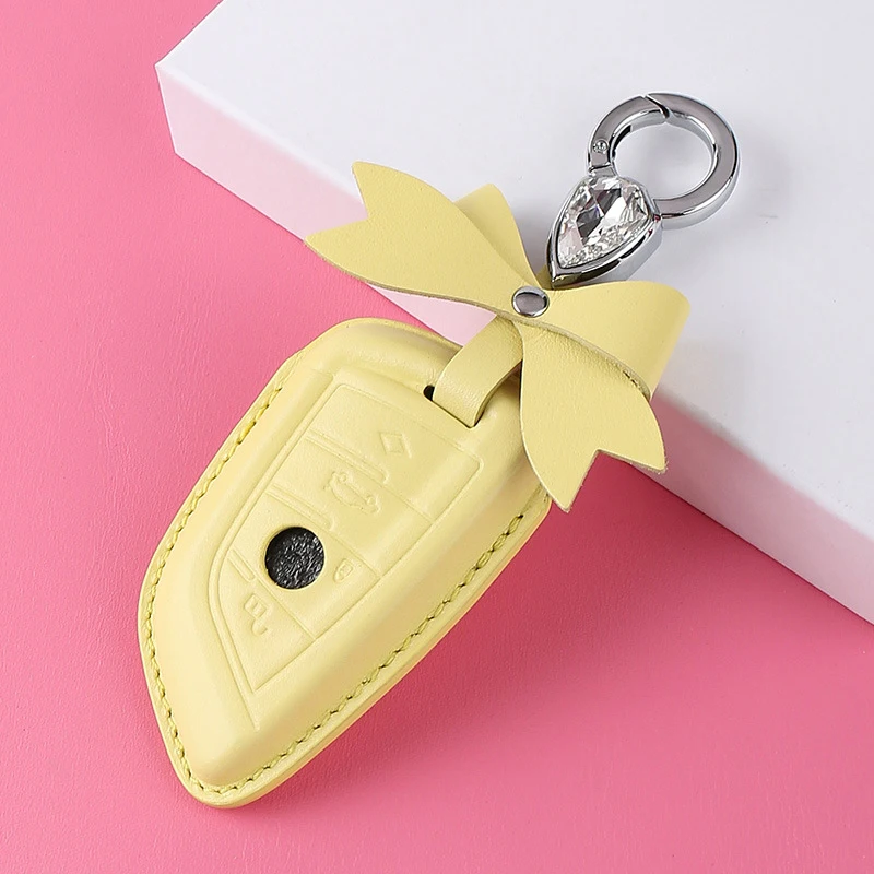 

Leather Car Key Case Cover for BMW X5 F15 X6 F16 G30 7 Series G11 X1 F48 F39 F20 G20 G05 Key Shell Protector Accessories