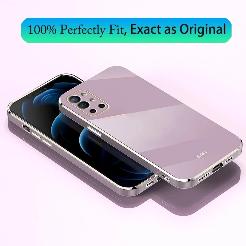 luxury plating case for oneplus 9 pro 9r square edge glossy plated phone case for oneplus 9 10 pro 9r soft tpu candy color cover free global shipping