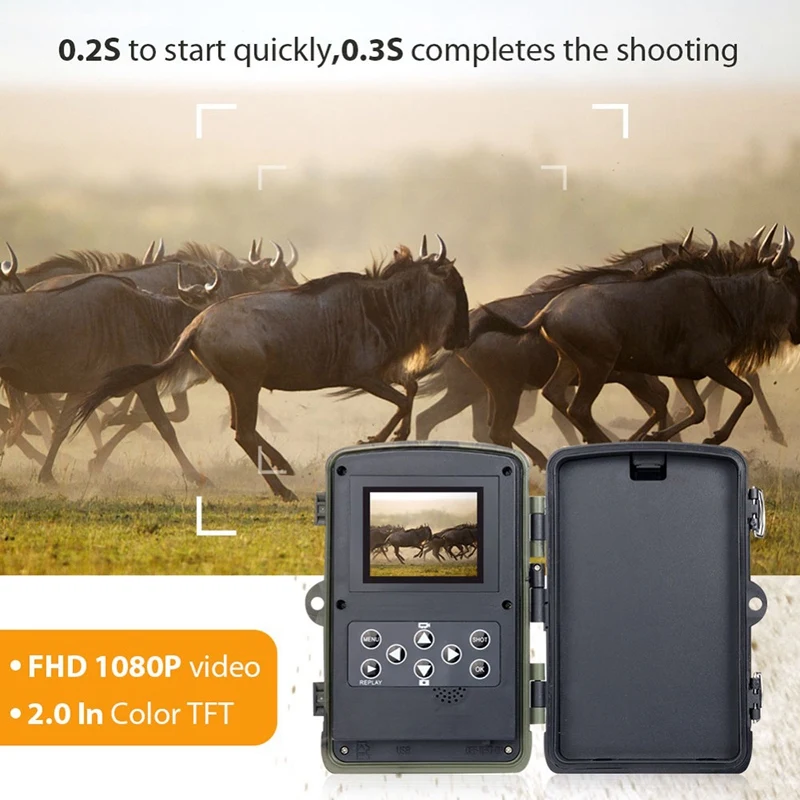 

Trail Camera 16MP 1080P Wifi Hunting Camera 940Nm IR LED Night Vision Wild Camera APP Scouting Surveillance Camera