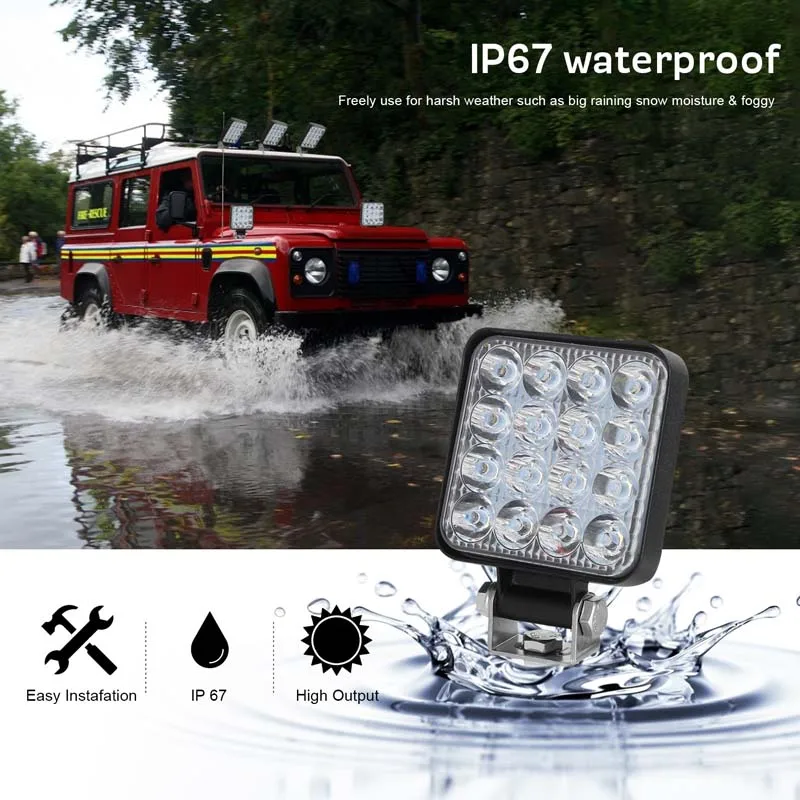 

Car LED Work Headlight 12v 27w Round Work Light Bar Fog Lamp 9LED Spotlight LED Working Headlight For Car Truck 4X4 Car SUV ATV