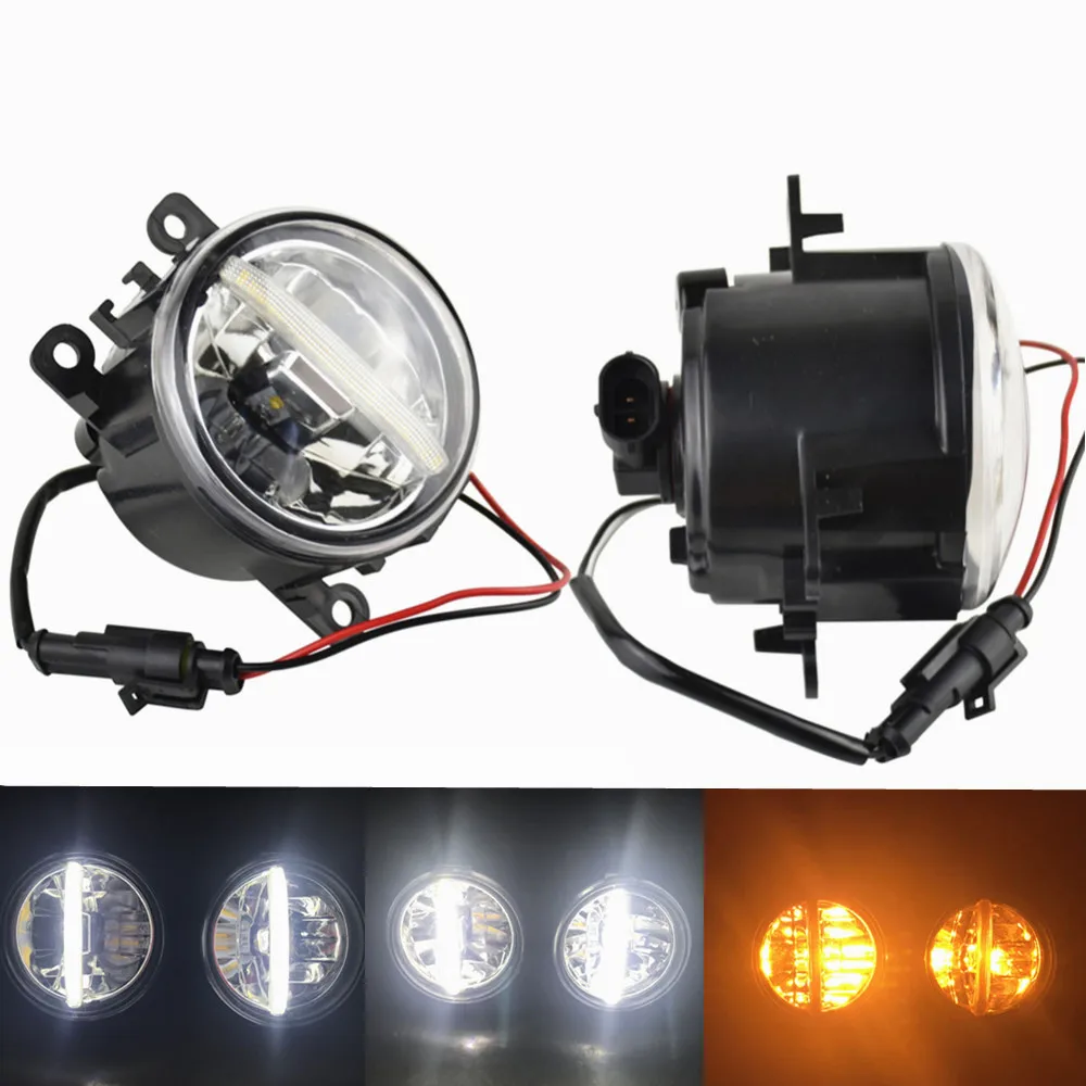 

Автомобильная противотуманная фара светильник комплект Ангел глаз DRL Дневной светильник 12V белого и желтого цвета для Ford Renault Opel Dacia Suzuki ...